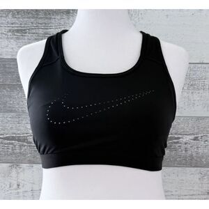 Nike Dri-Fit Sports Bra Black Racerback Athletic Support Womens L